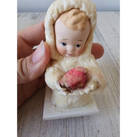 Elaine roesle secret wish snow children Saint Nicholas child bird Cardinal figur - Picture 5 of 7